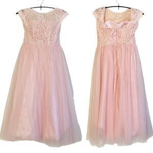 JJs House Ballerina Blush Pink Tulle Lace Princess Dress Sz S